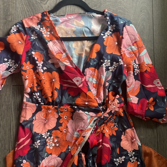 019 Ruffle hem floral print boho gypsy maxi dress - Picture 9 of 9